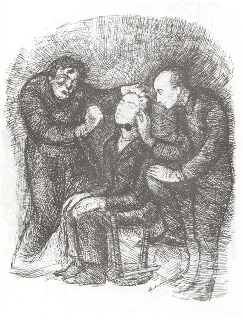 Typowa scena z przesłuchań - autor Tadeusz Kubalski "Zbroja"